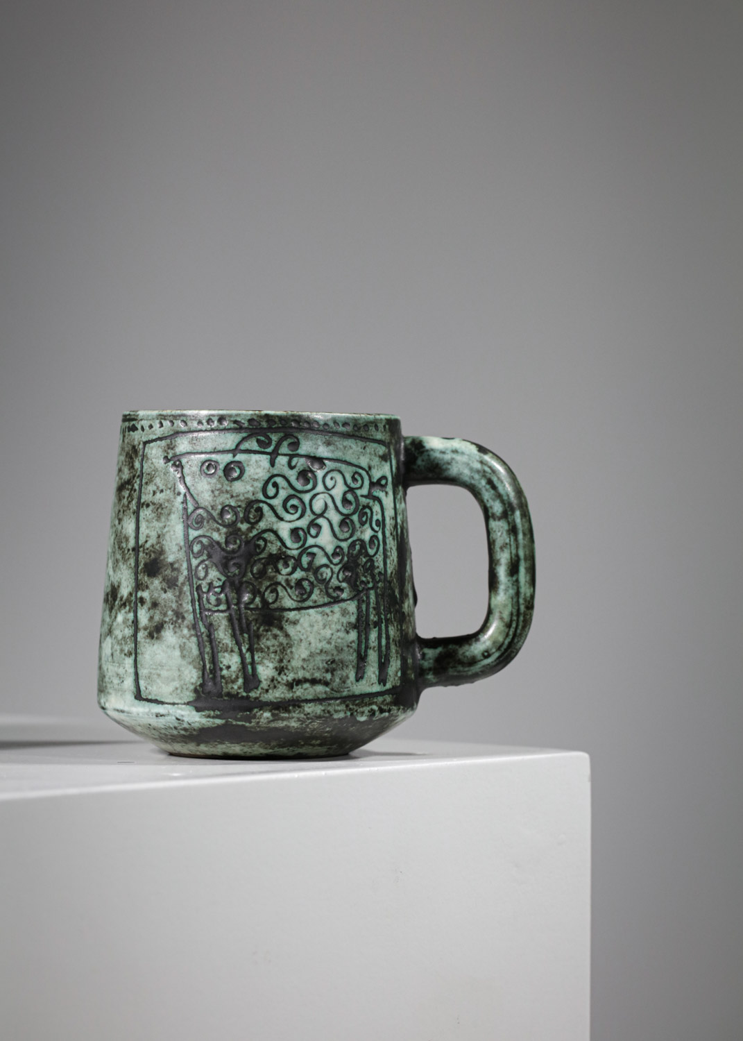 Mugs céramique Jacques blin vert années 50