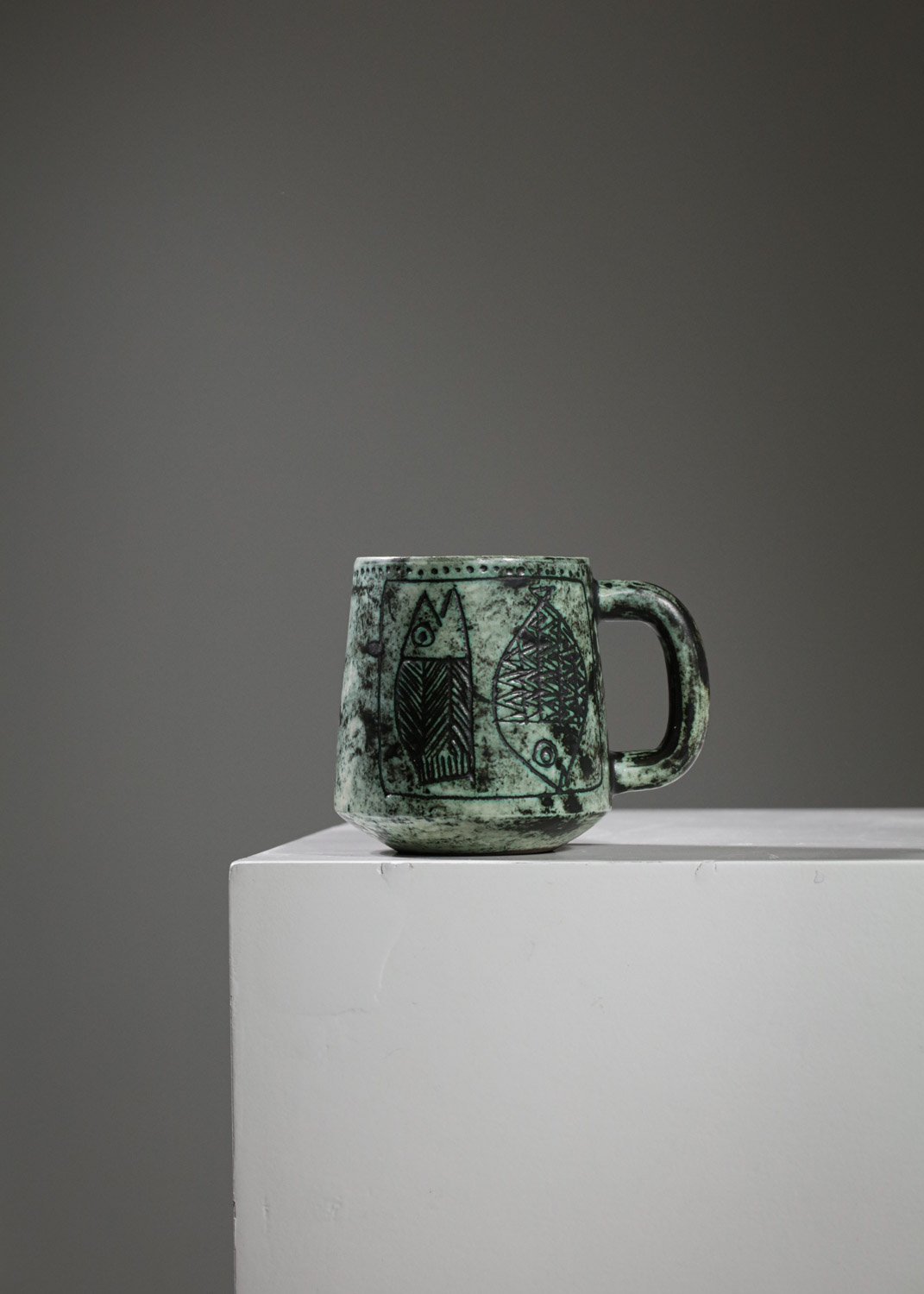 Mugs céramique Jacques blin vert années 50