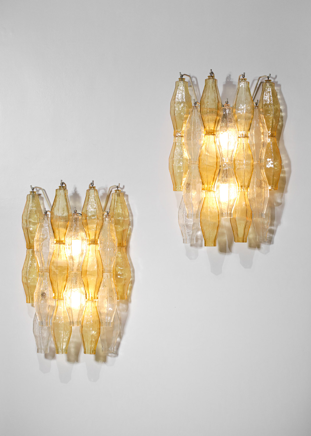 Paire d'appliques italiennes Carlo Scarpa murano venini années 60 - G306