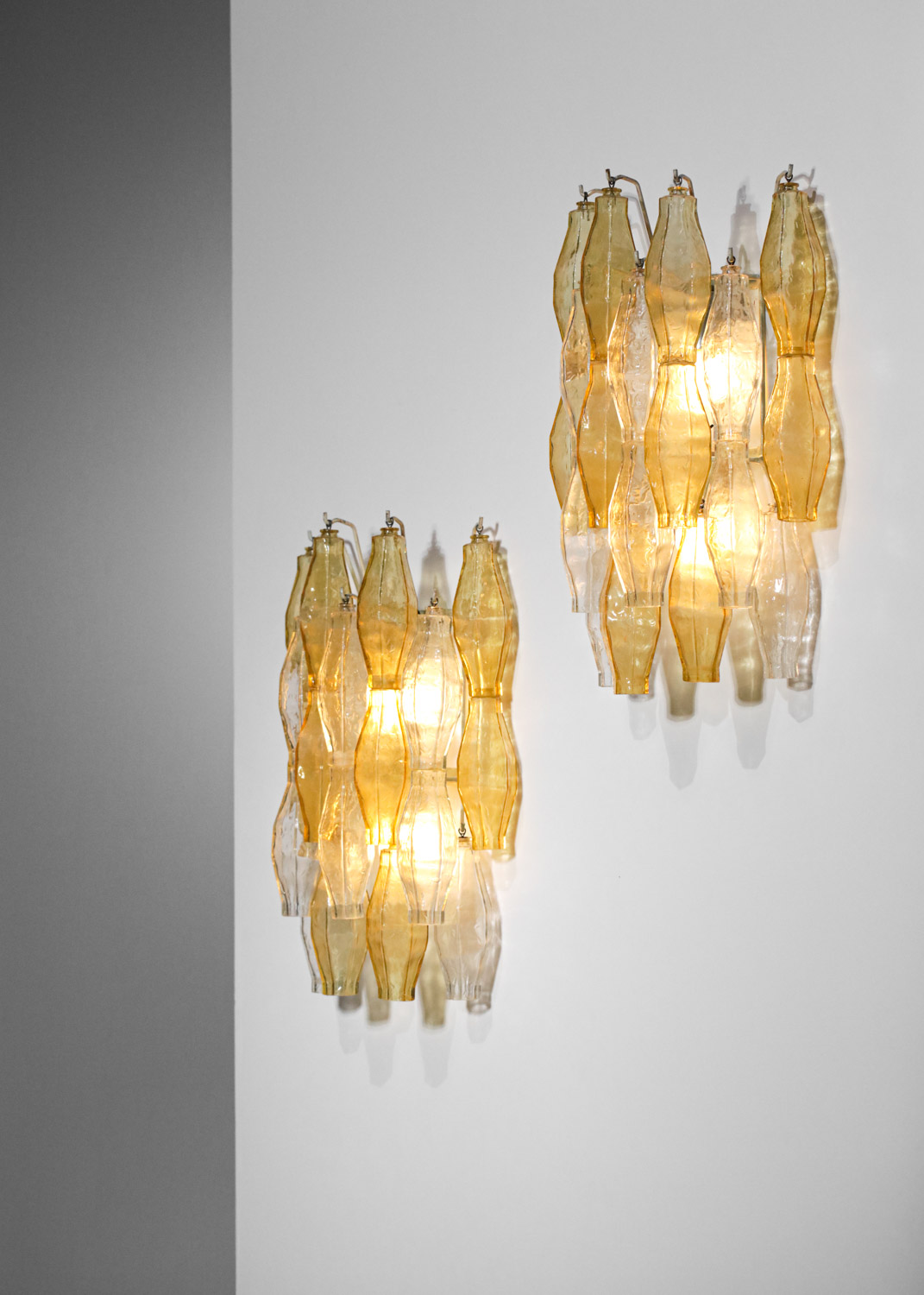 Paire d'appliques italiennes Carlo Scarpa murano venini années 60 - G306
