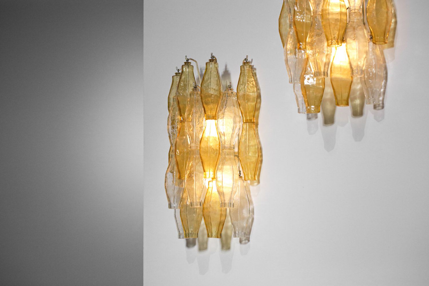 Paire d'appliques italiennes Carlo Scarpa murano venini années 60 - G306