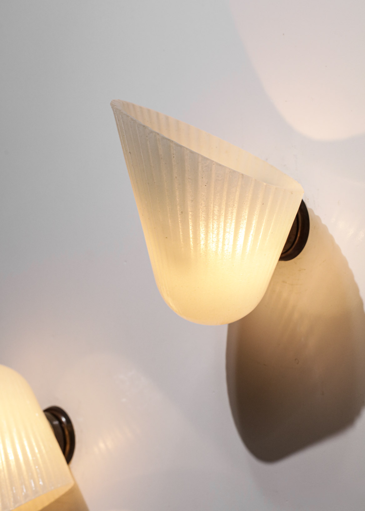 Rare paire d'appliques art déco Seguso en verre années 30 - G219