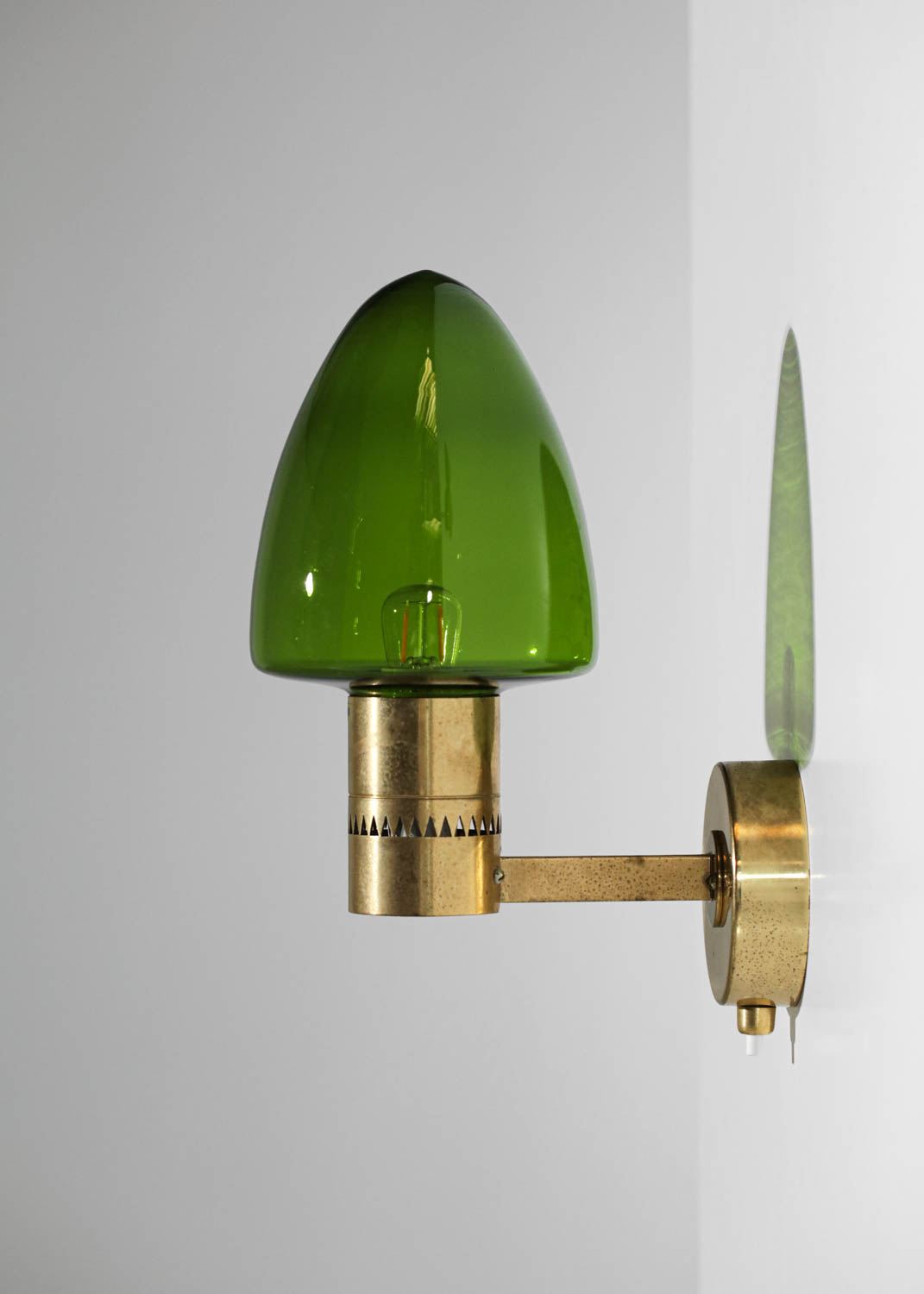 Paires d'appliques Hans agne Jakobsson vintage laiton et globe en verre années 50 scandinave suédoises - G399