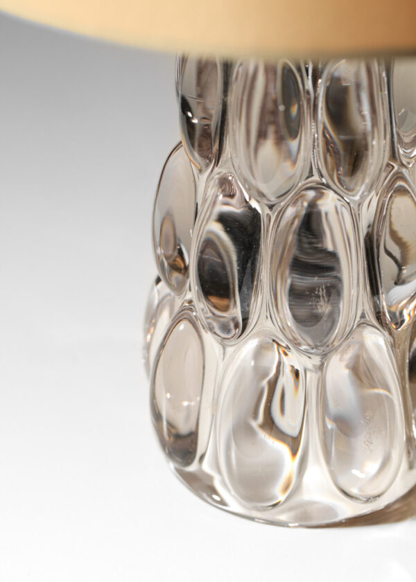 Pied de lampe en crystal français années 60 globule F749