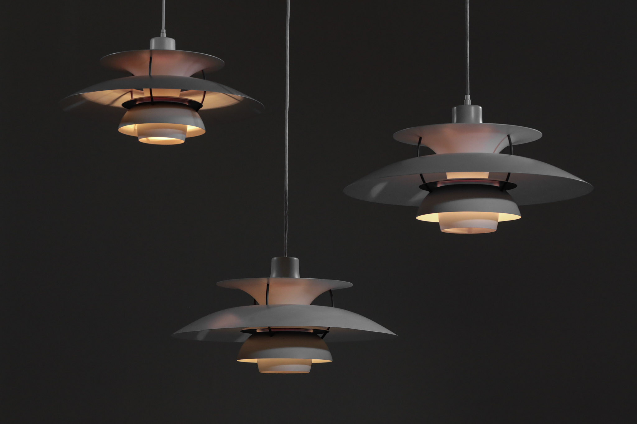 Suspension PH5 poul hennigsen vintage blanche Louis Poulsen scandinave 3