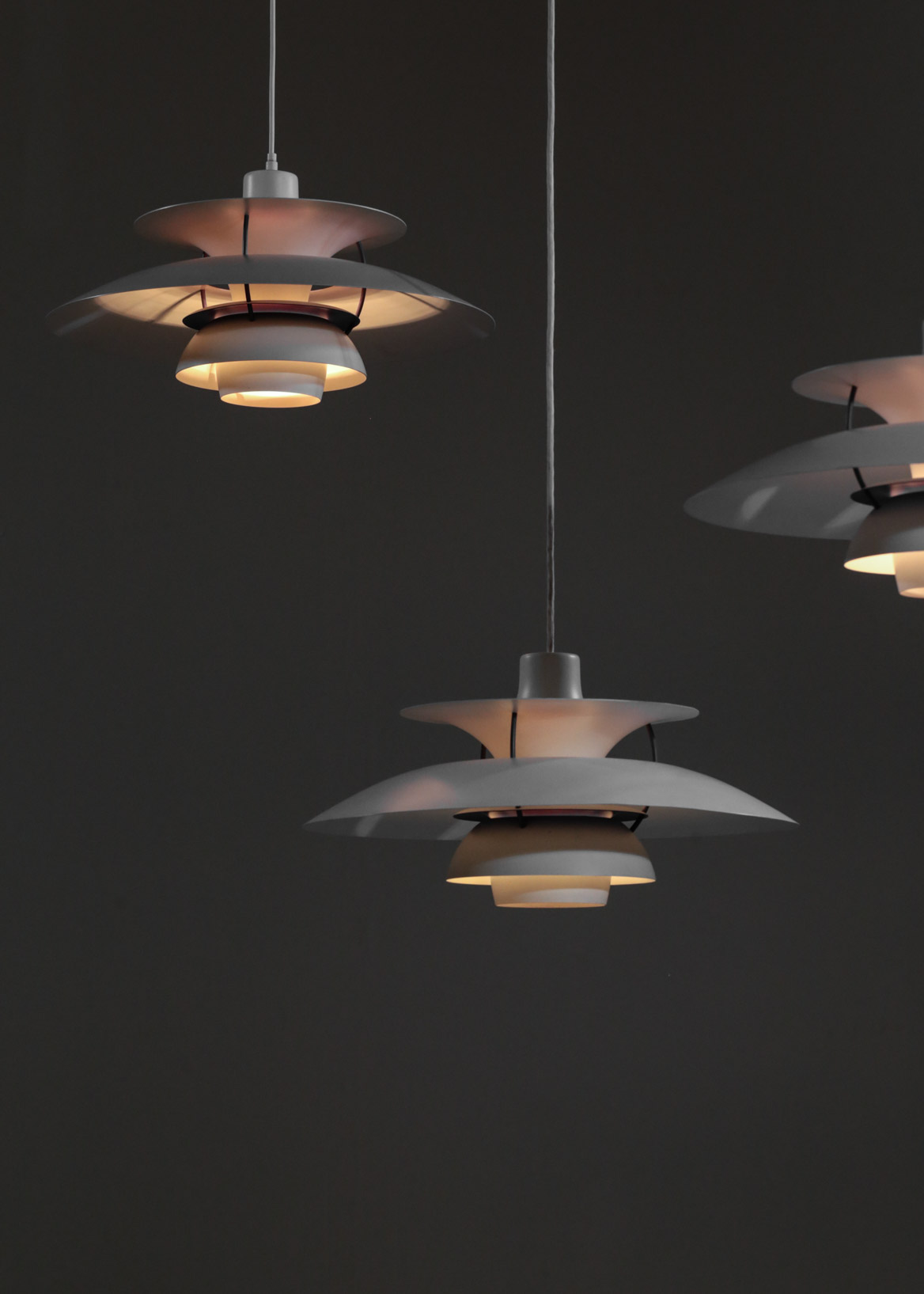 Suspension PH5 poul hennigsen vintage blanche Louis Poulsen scandinave 3