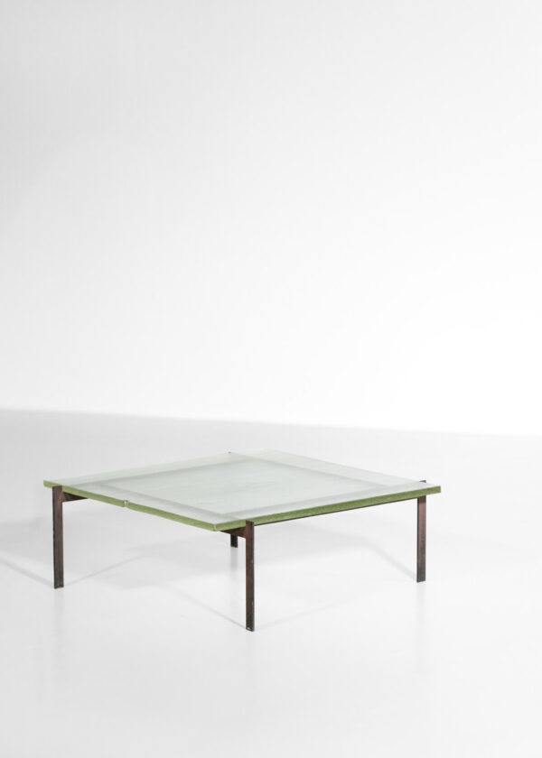 Table basse dans le gout de poul Kjearholm verre trempé