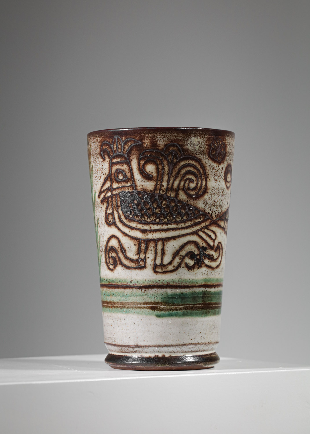 Vase Michel Barbier céramique coq vallauris années 50 - G757