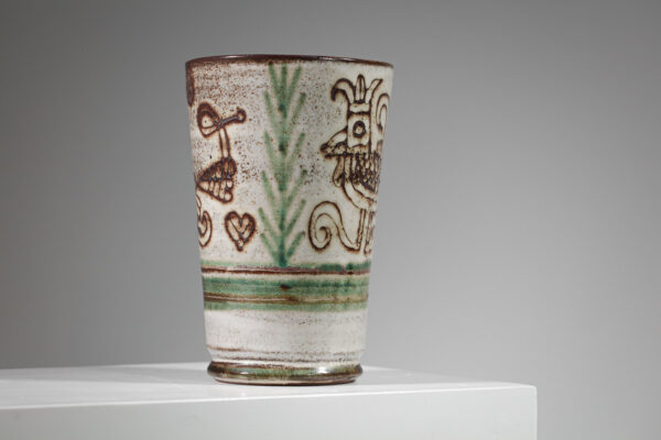 Vase Michel Barbier céramique coq vallauris années 50 - G757