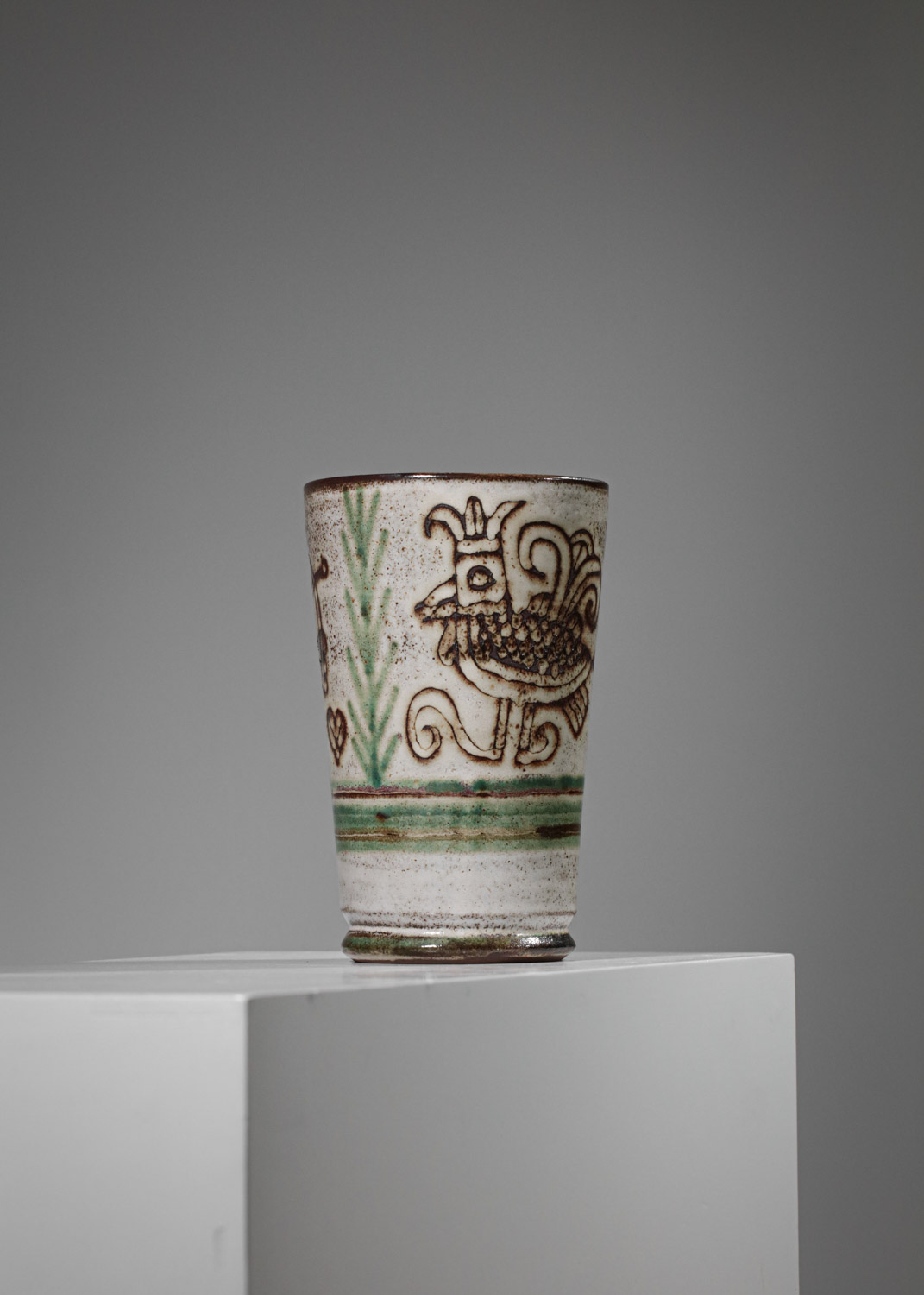 Vase Michel Barbier céramique coq vallauris années 50 - G757