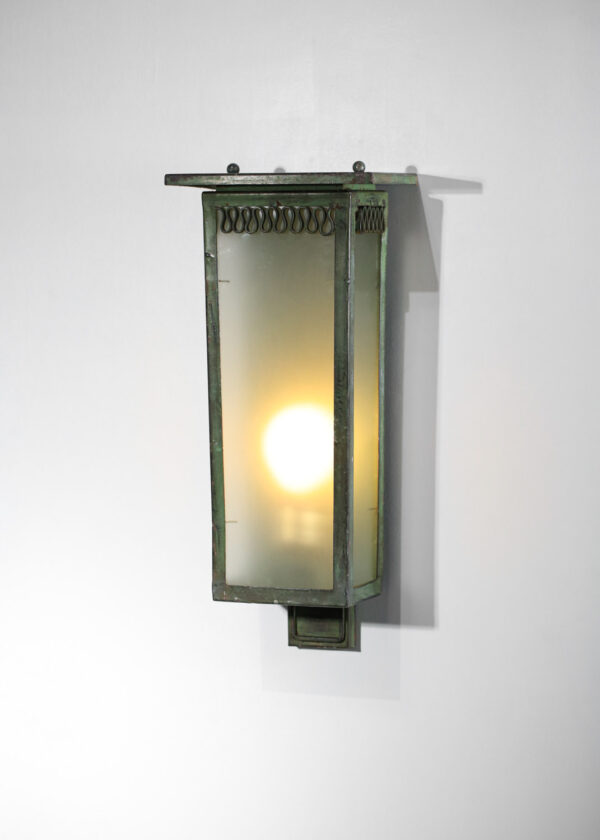 applique italienne des années 40 attr à Seguso en metal laqué et verre H559
