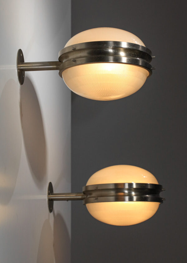 sergio mazza italian sconces large model Gamma chromed 60's - H586