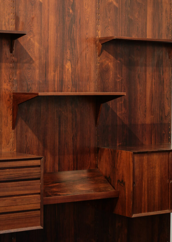 bibliotheque murale poul cadovius danoise scandinave palissandre de rio vintage cado1