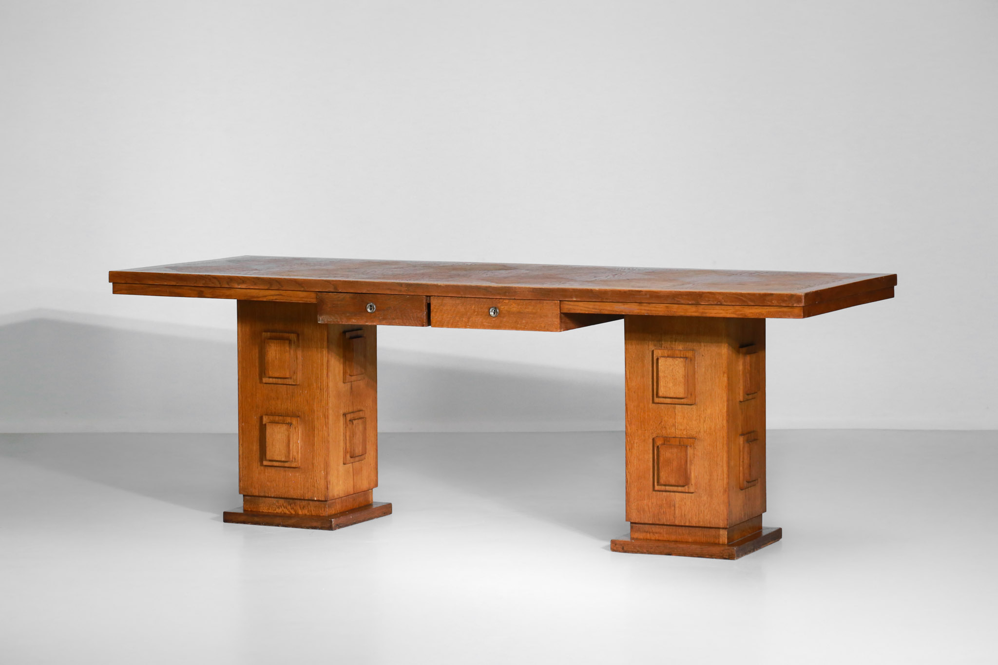 bureau francais années 50 en chene vintage8