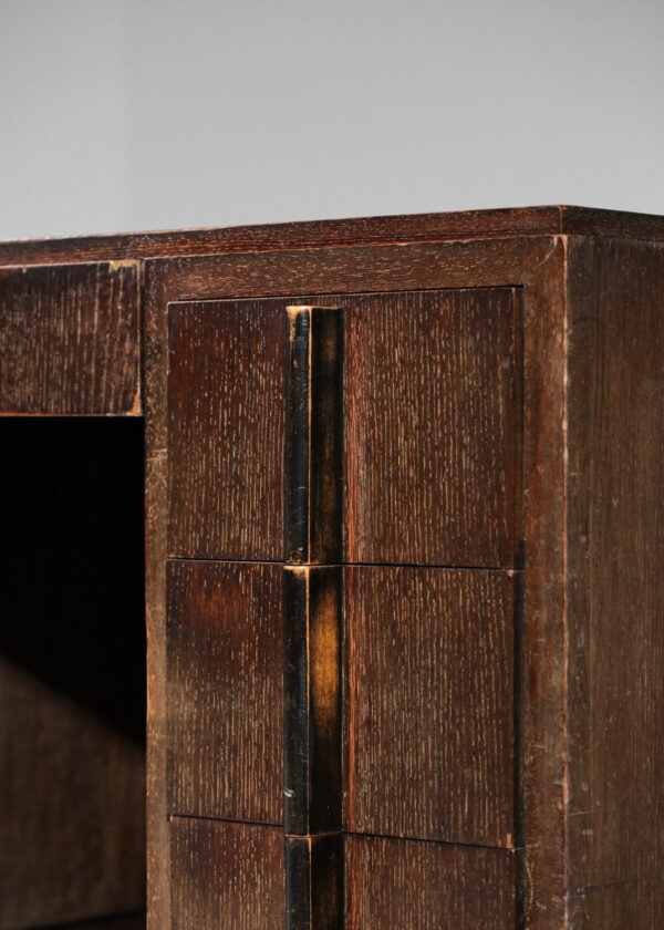 bureau moderniste en chêne cerusé des années 40 français