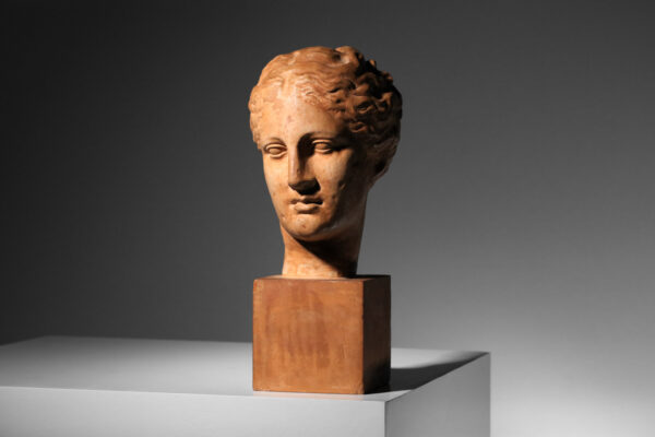 buste décoratif en terre cuite portrait style antique - I299