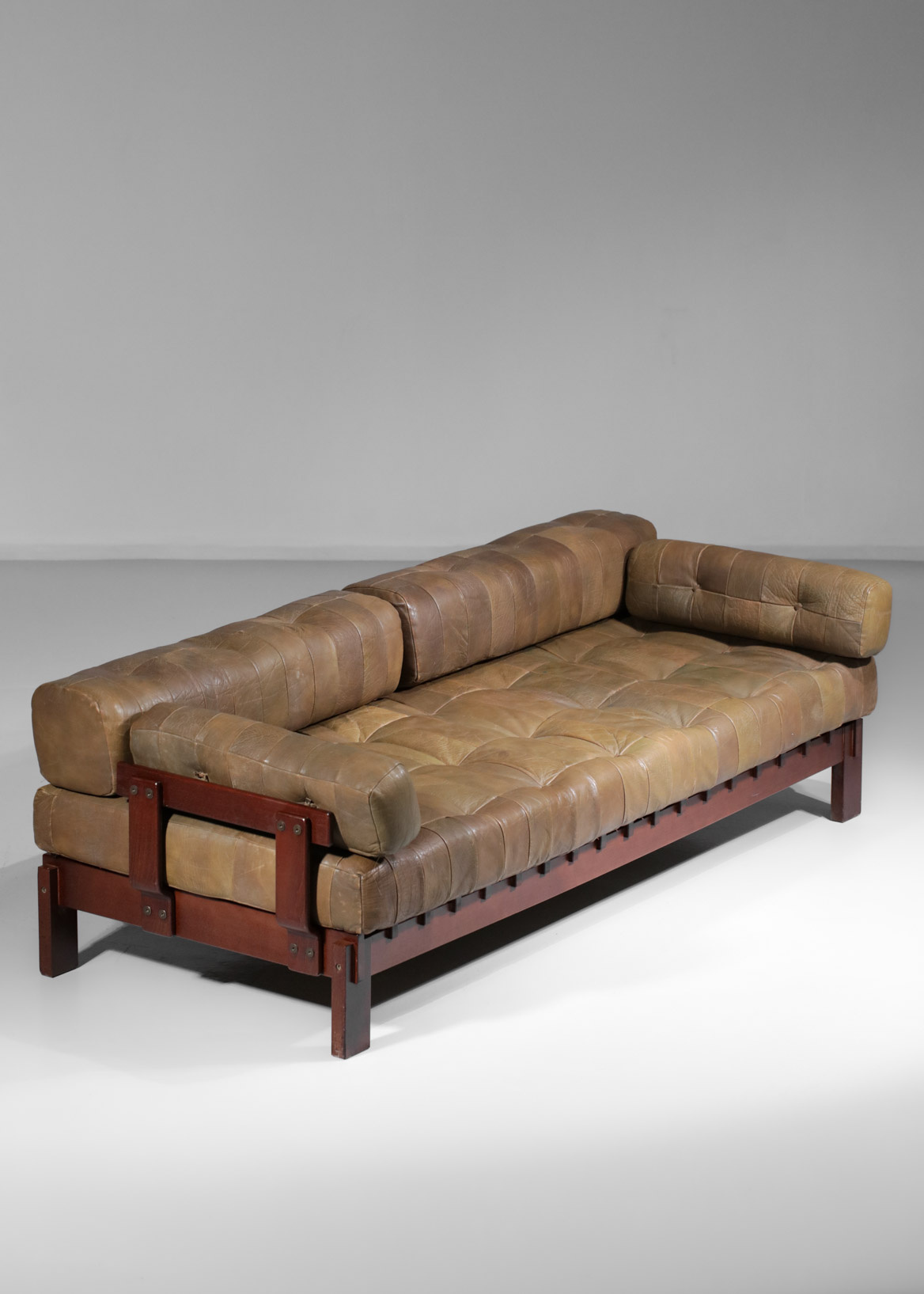 canapé banquette style de sede en cuir design années 60 C232