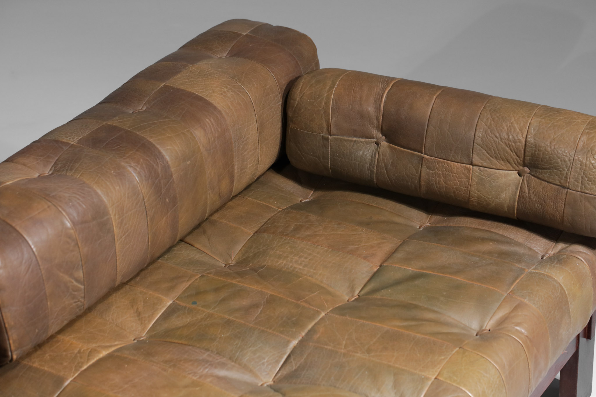 canapé banquette style de sede en cuir design années 60 C232