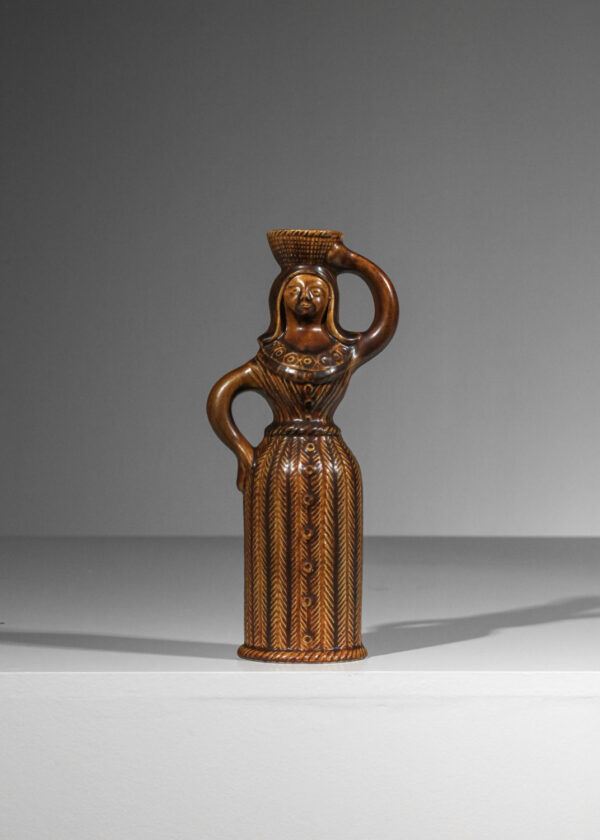 céramique porteuse d'eau par Saint Clément des années 60 bougeoir - H283