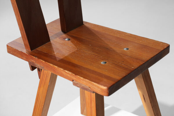 chaise en pin années 60 style Christian Durupt Henry Jacques Le Même - G455