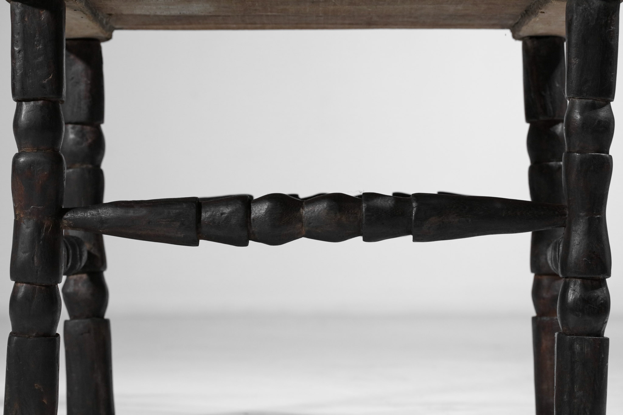 chaise fauteuil senoufo ethnic en bois massif années 60 - F561