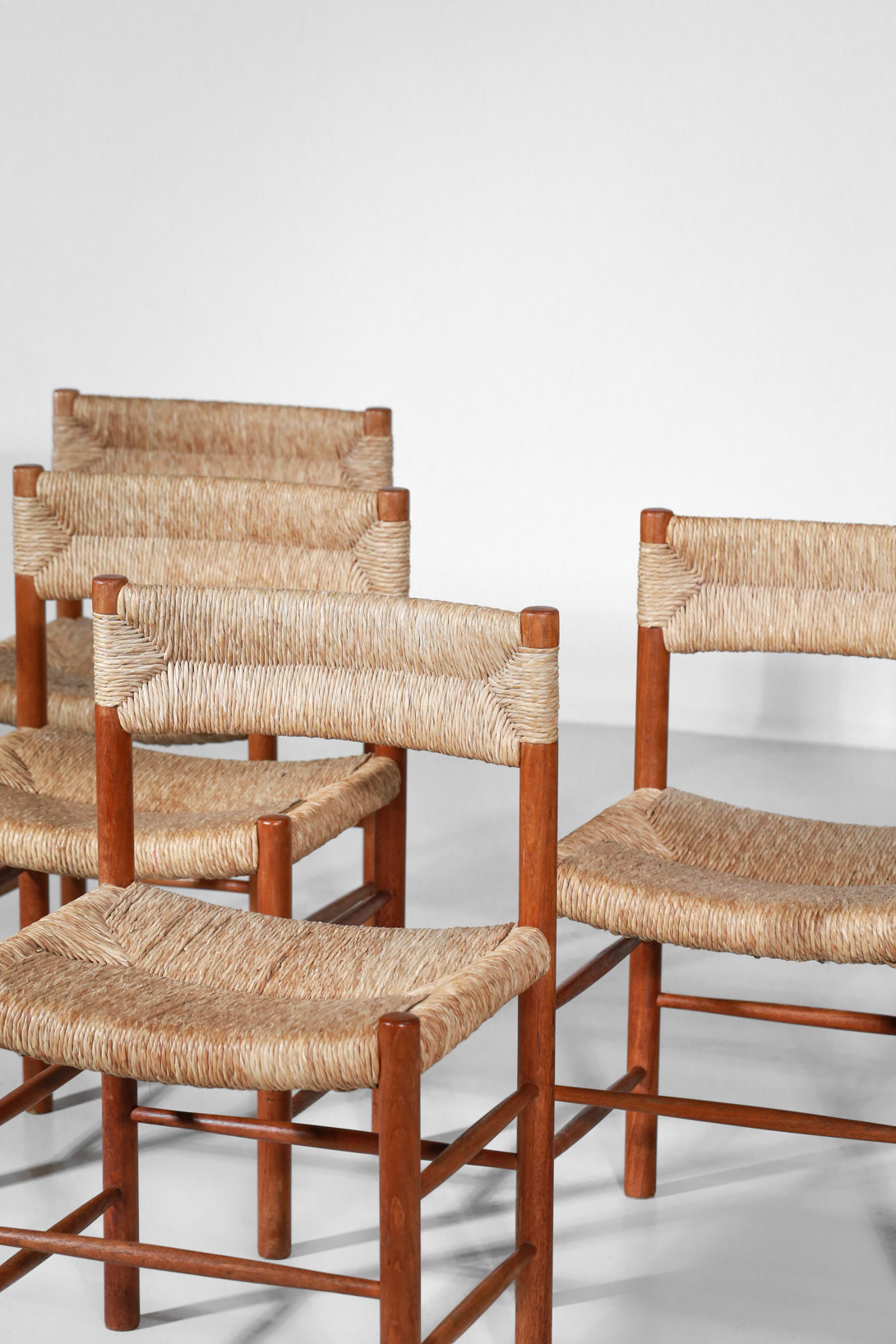 chaise paillées sentou années 60 charlotte perriand