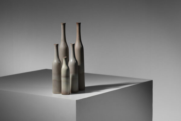 ensemble vases en céramique Jacques et Dani Ruelland gris - G362