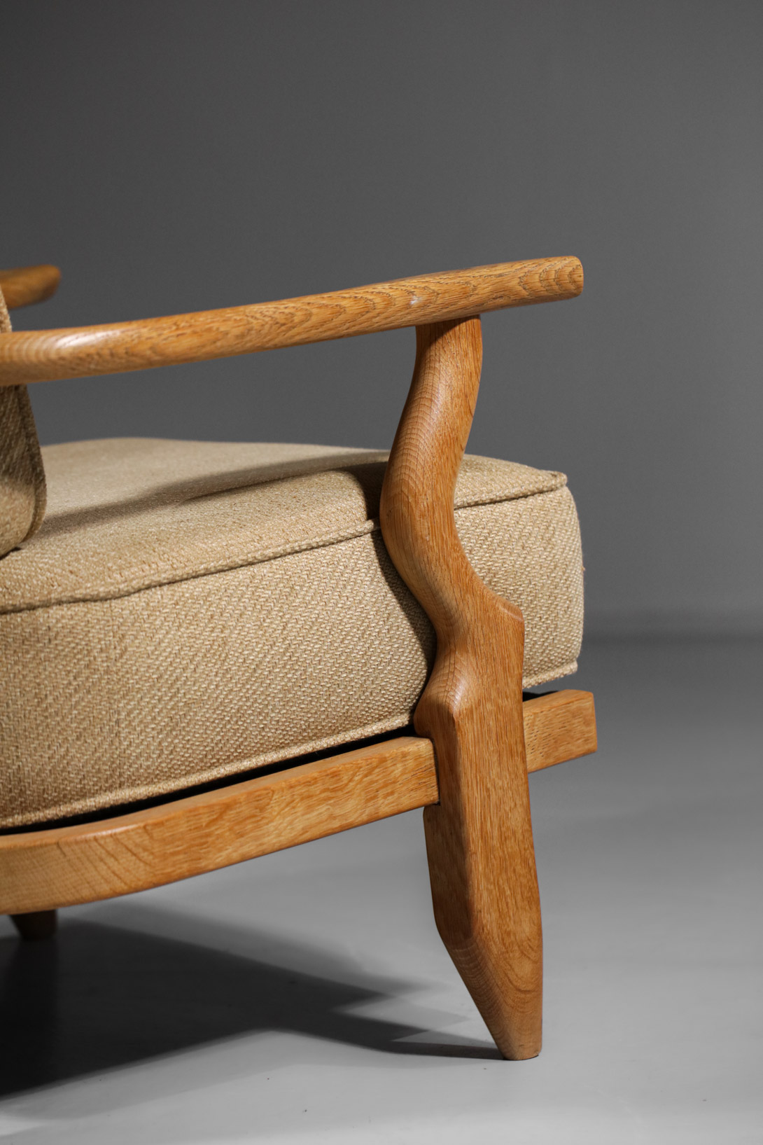 armchair "Grand repos" by guillerme et chambron in oak from the 60s - F125 - Image 10