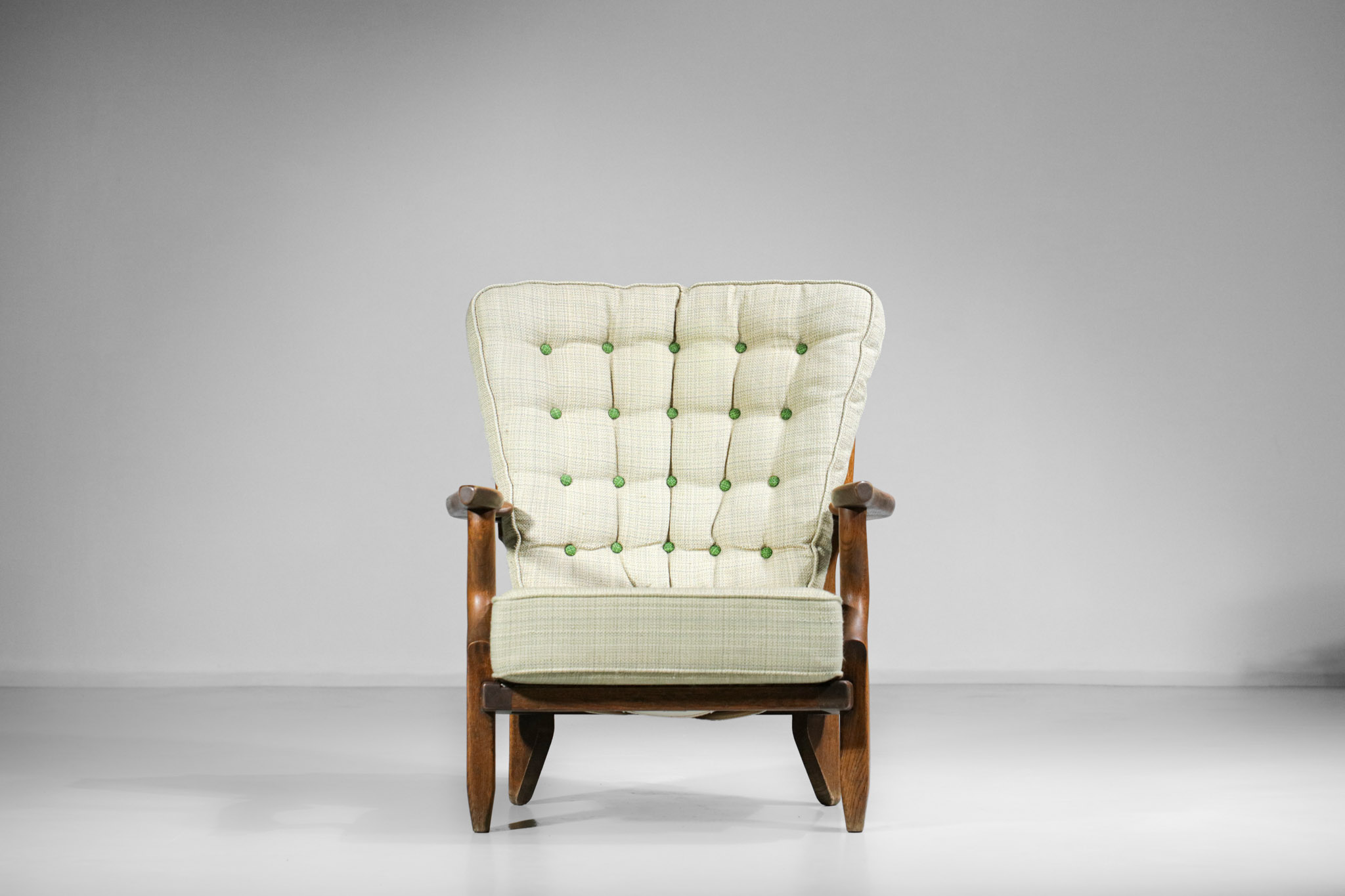 fauteuil grand repos madame par guillerme et chambron vintage francais E534