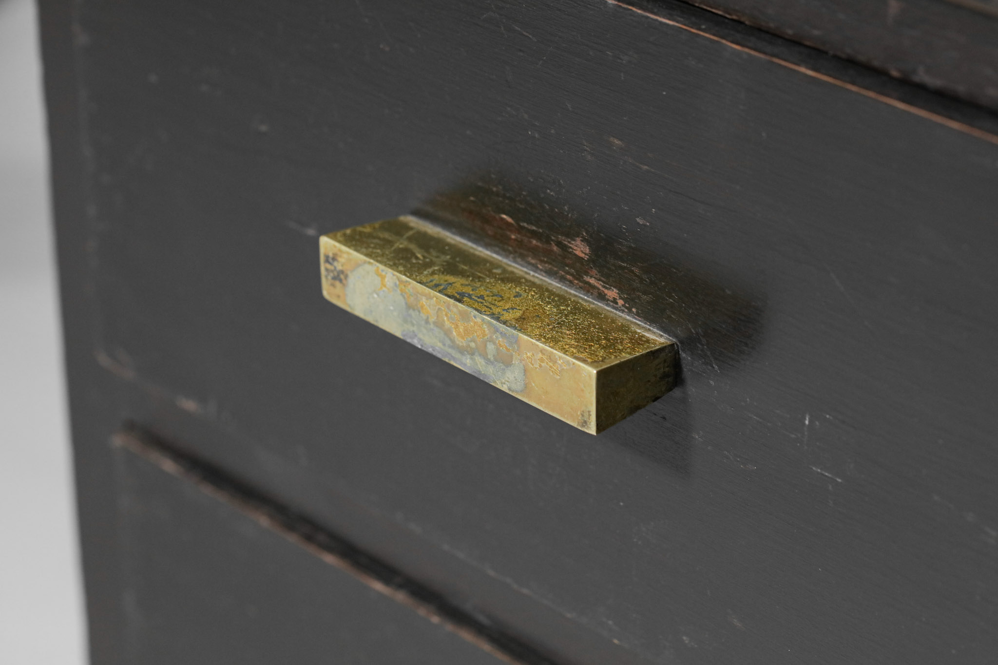 grand bureau des années 40 Pierre Pouradier Duteil en bois noirci moderniste F064