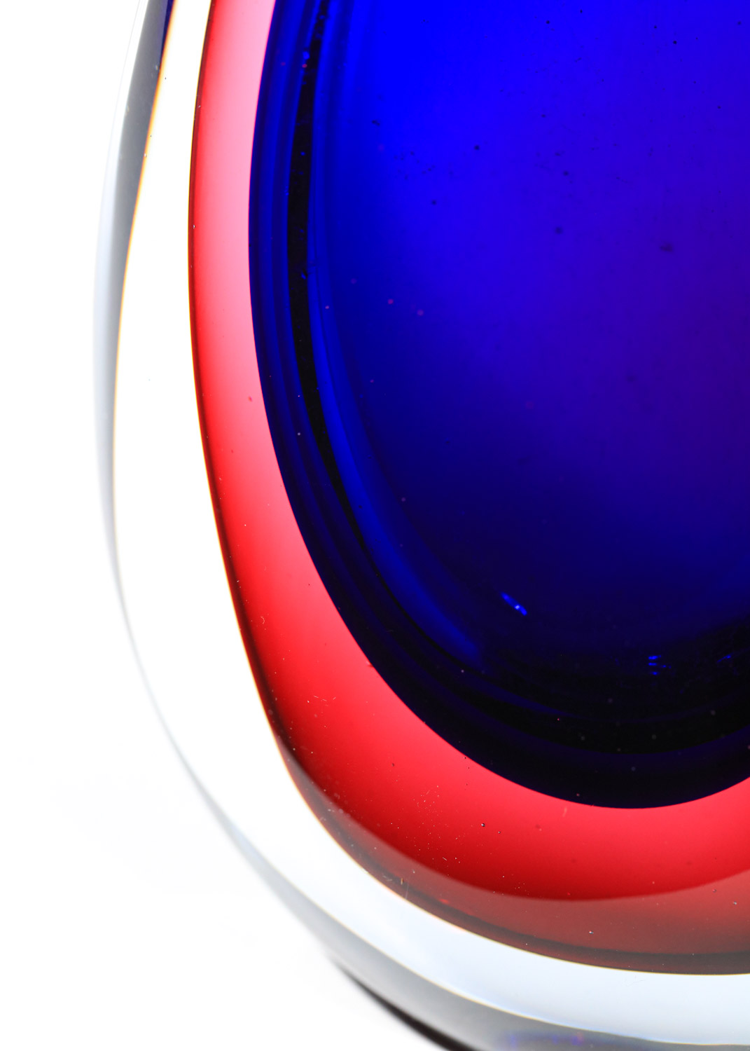 grand flacon bouteille en verre de Murano bleu et rouge années 60 - H480
