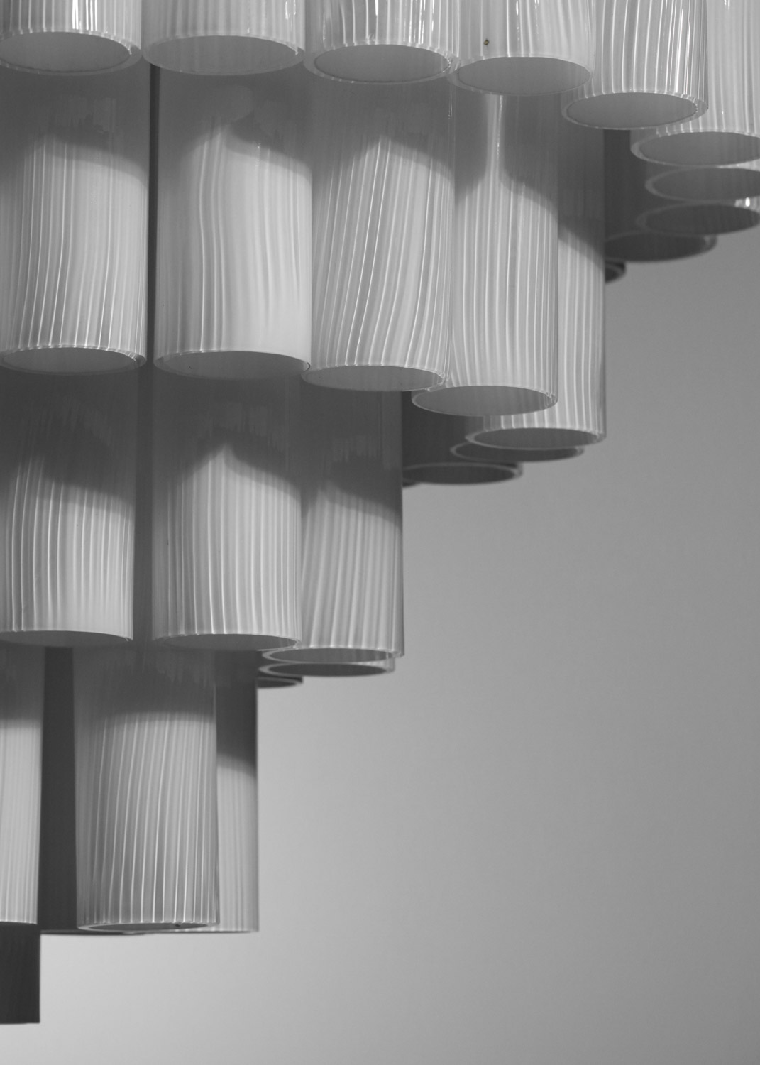 large chandelier murano glass 120 white cylinders 70's - E009 - Image 14
