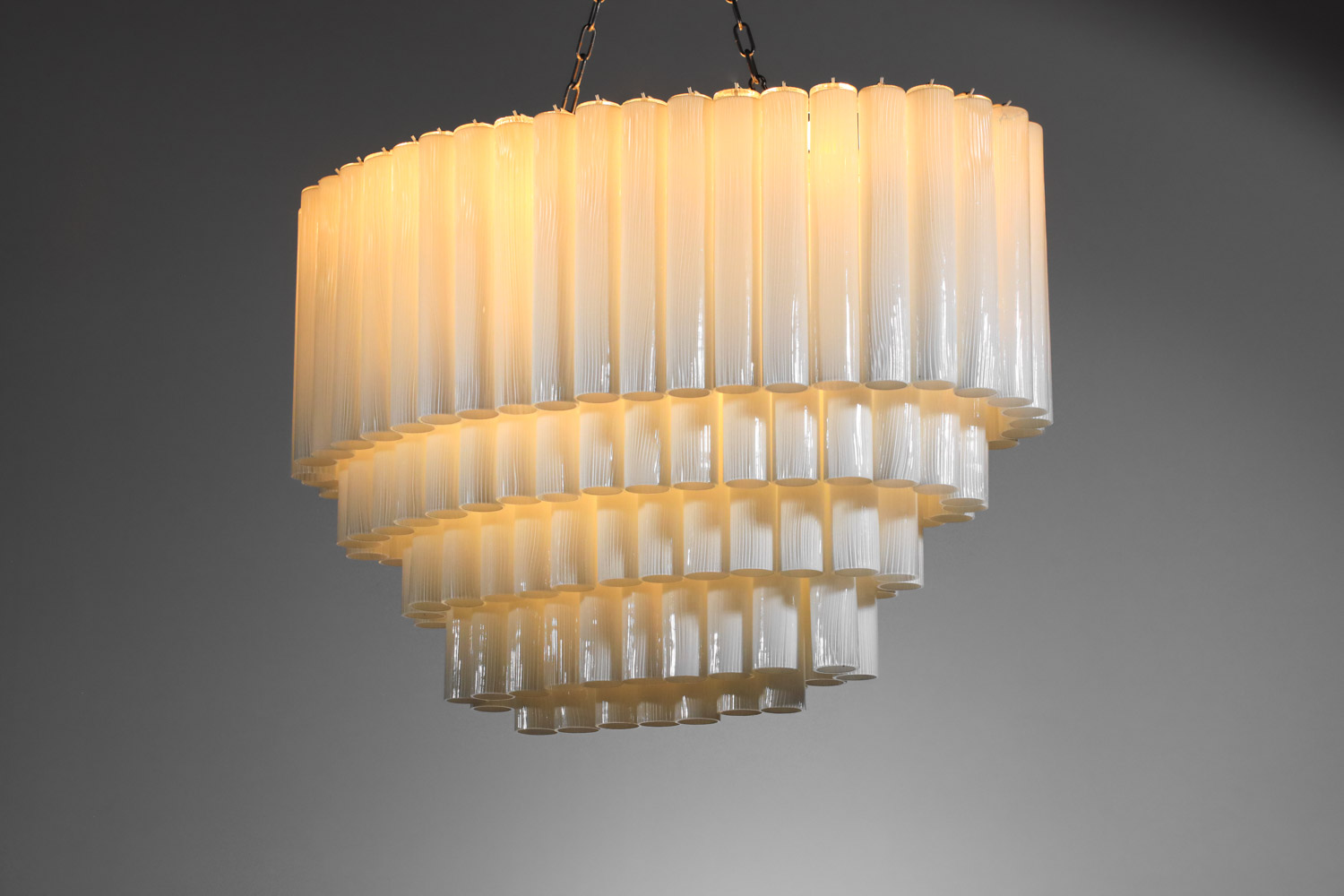 large chandelier murano glass 120 white cylinders 70's - E009 - Image 4
