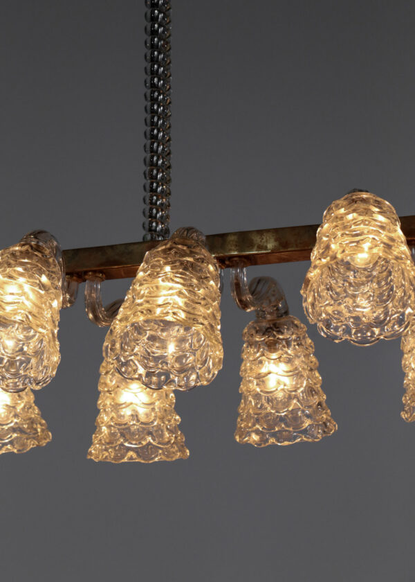 grand lustre italien barovier et toso verre vintage années 50