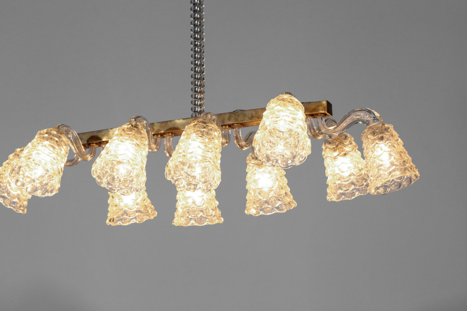 grand lustre italien barovier et toso verre vintage années 50