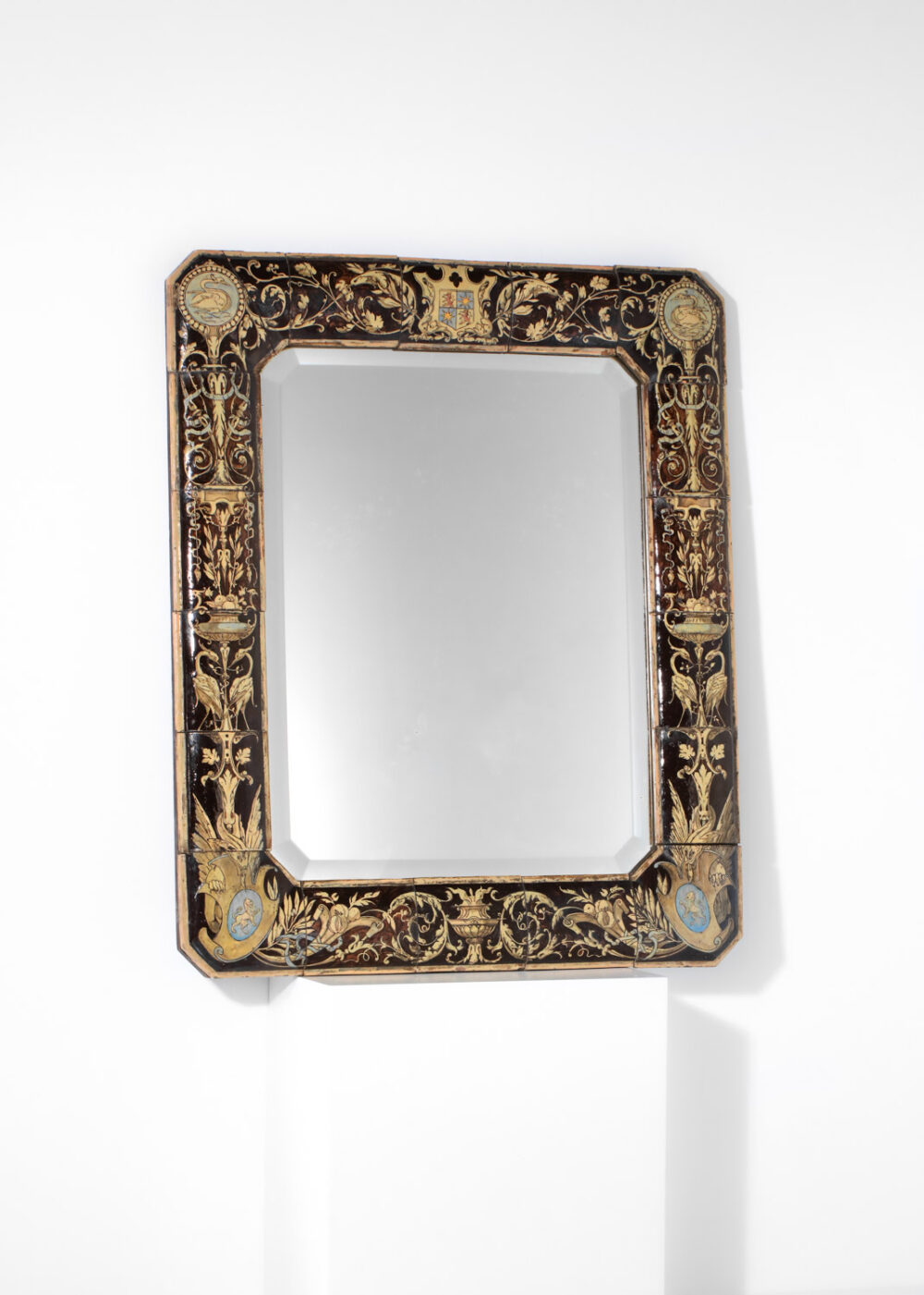 grand miroir en faience XIX siècle piece unique