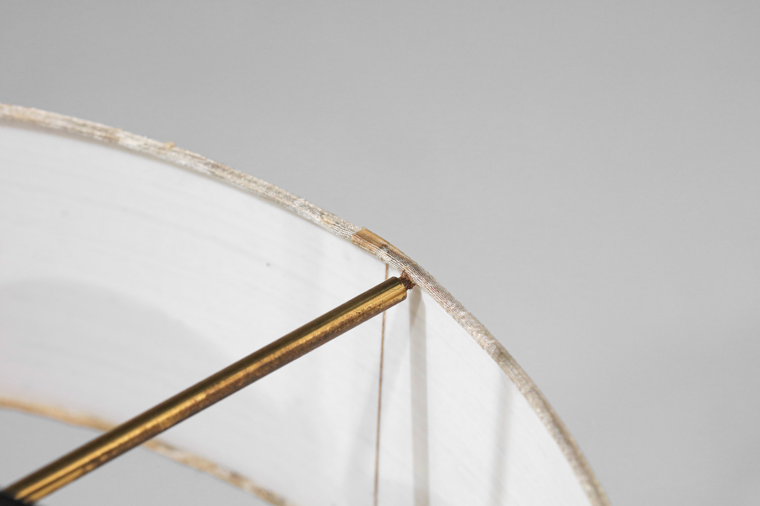 grande applique potence Arlus abat jour tissu années 50 télescopique - F151