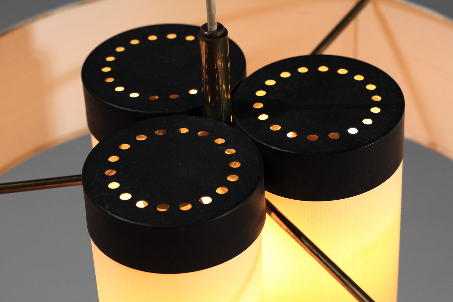 grande applique potence Arlus abat jour tissu années 50 télescopique - F151