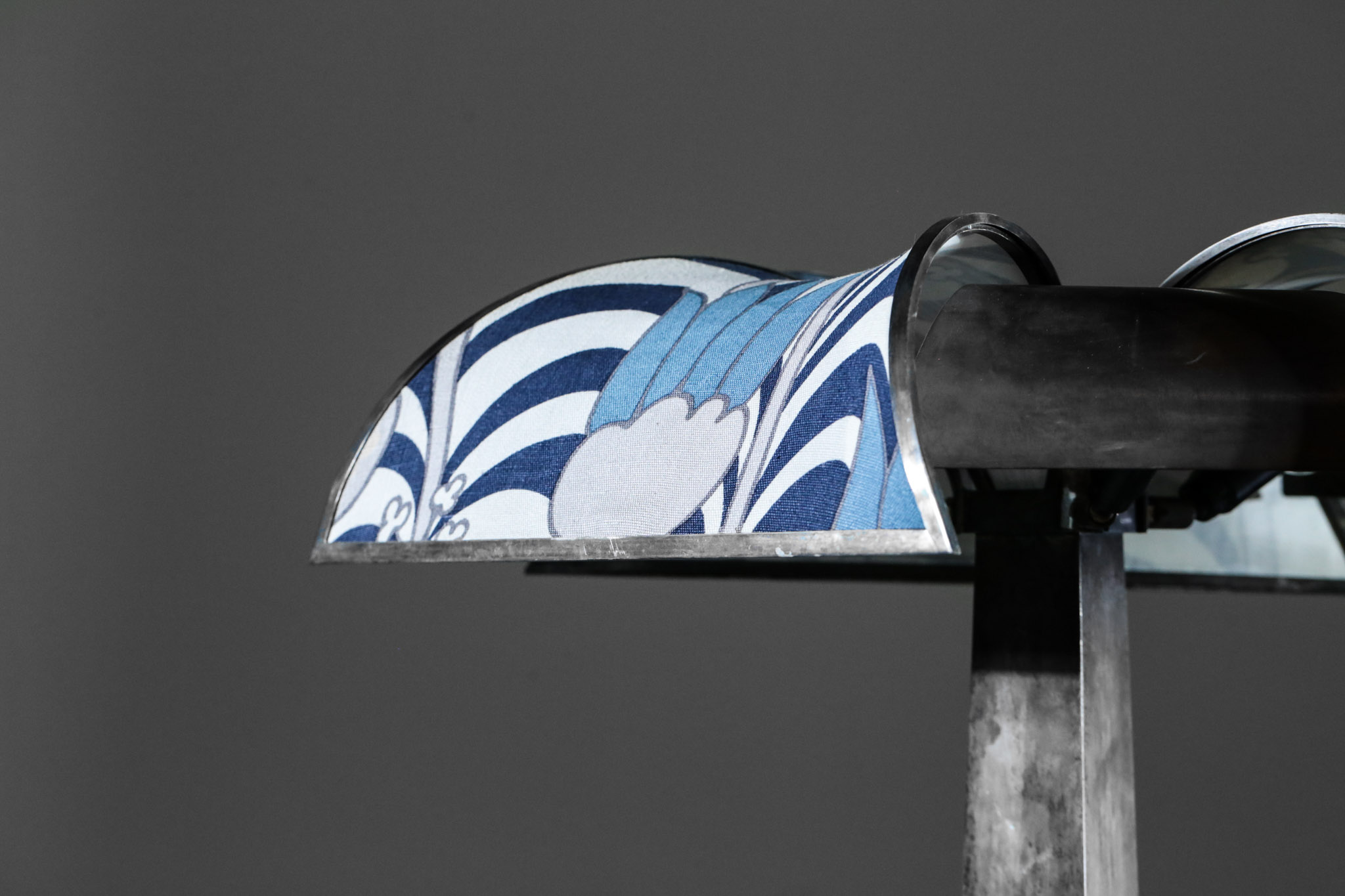 grande lampe de bureau palmier vintage art deco acier brossé
