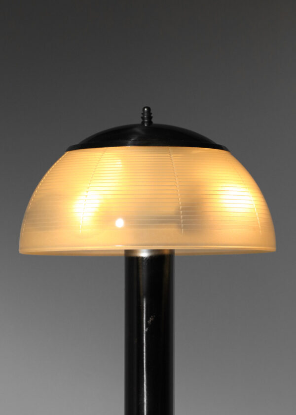 grande lampe de table italienne attr. à Sergio Mazza en metal chromé et verre holophane années 60 H718