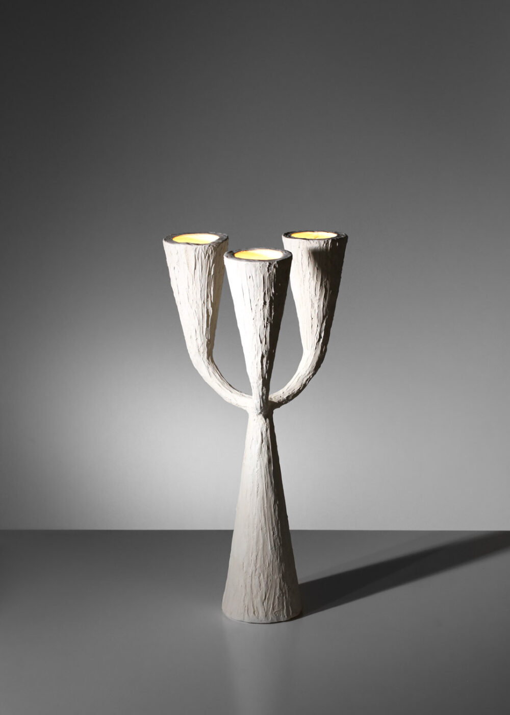 grande lampe lampadaire lustre contemporain en plâtre artisanal style jean michel frank - MM003
