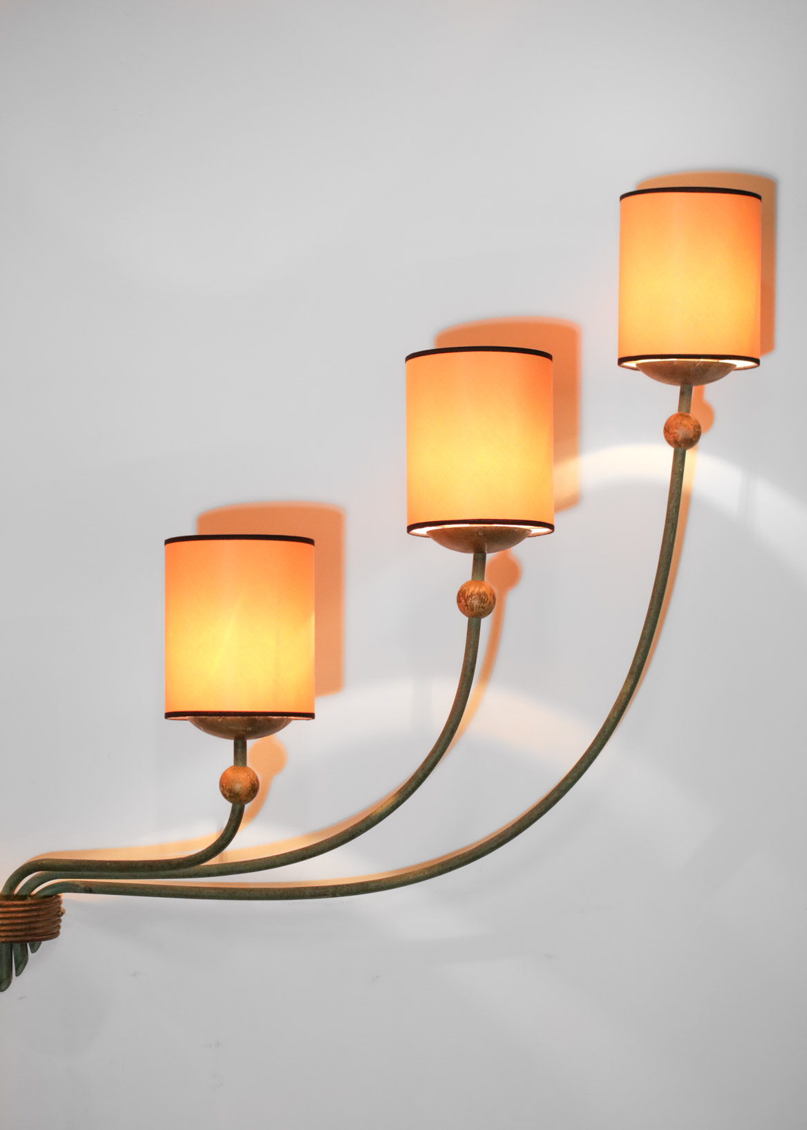 grande paire d'appliques art déco années 30 style jean royere - A39
