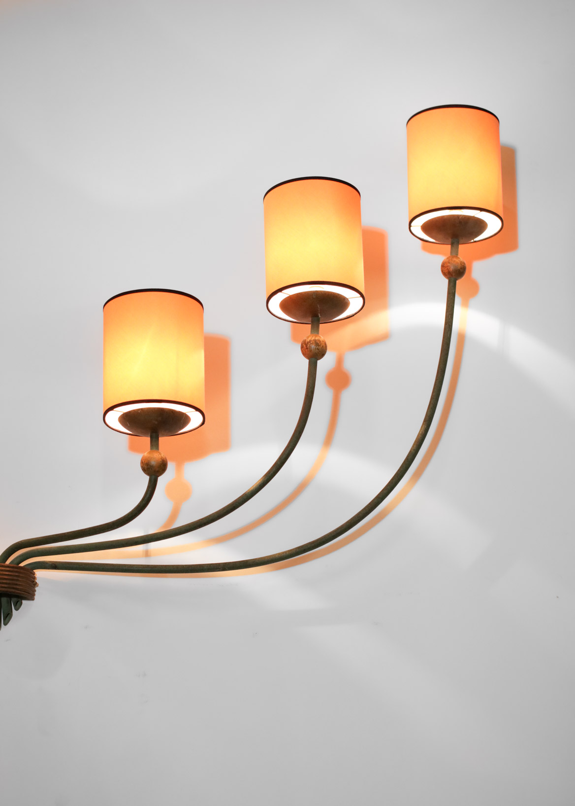 grande paire d'appliques art déco années 30 style jean royere - A39
