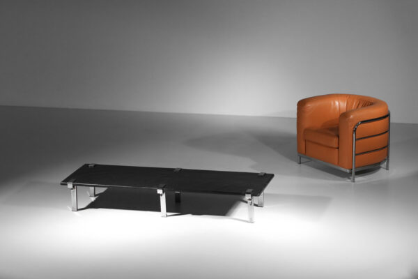grande table basse françois arnal plateau ardoise années 60 - H071