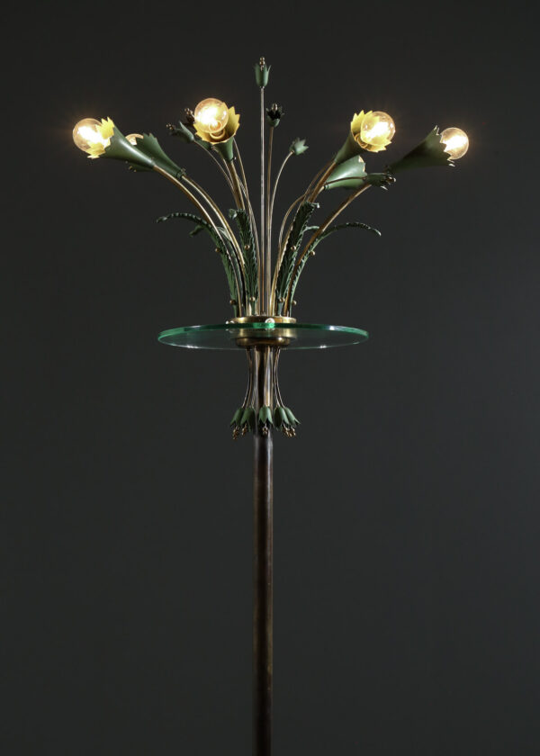 lampadaire italien des années 60 verre laiton gio ponti 2