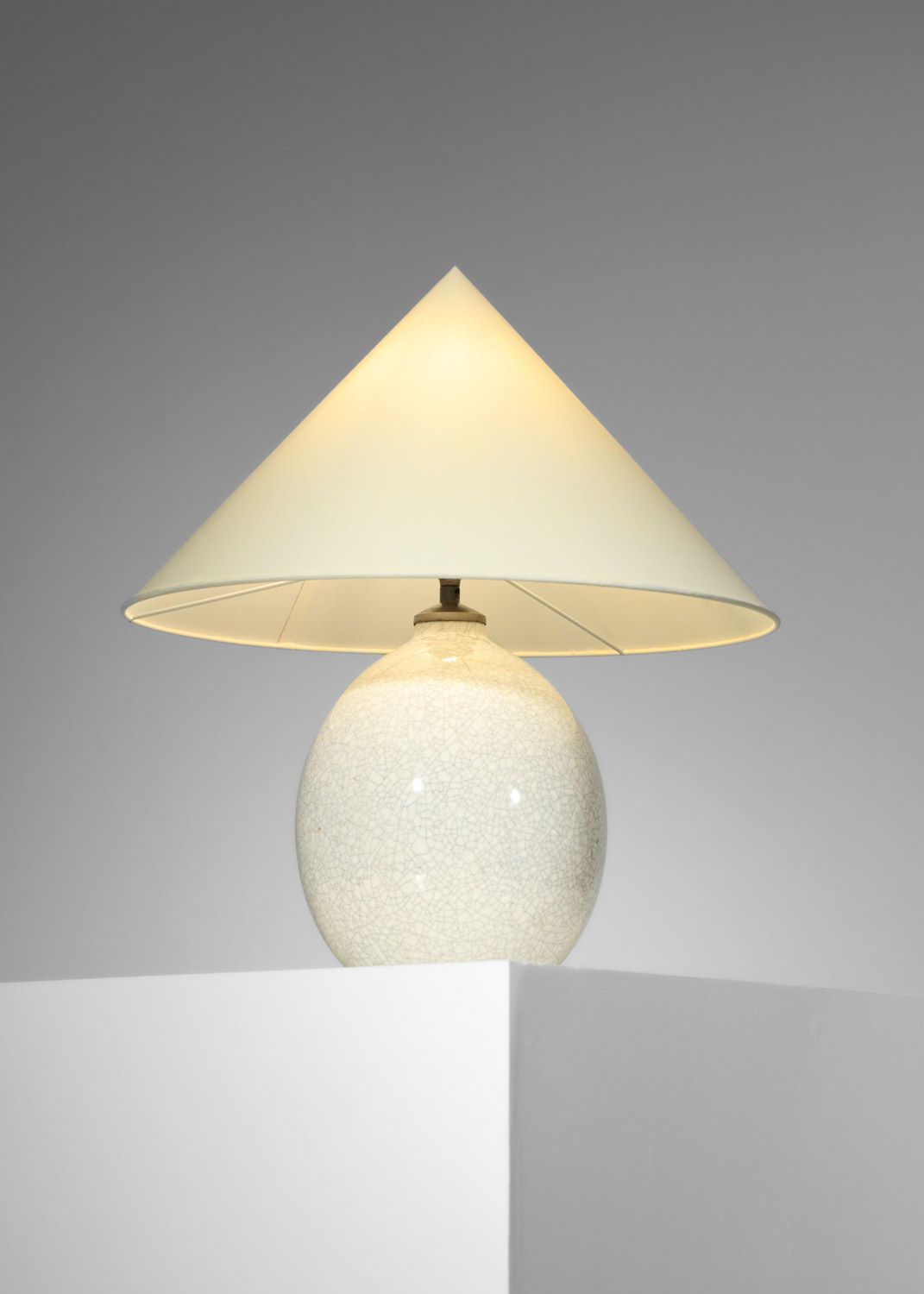 lampe de table boch en céramique craquelée années 40 style Jean Michel Franck - H639