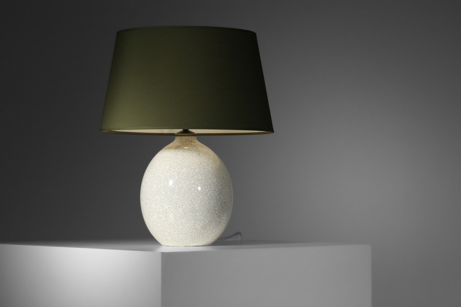 lampe de table boch en céramique craquelée années 40 style Jean Michel Franck - H639