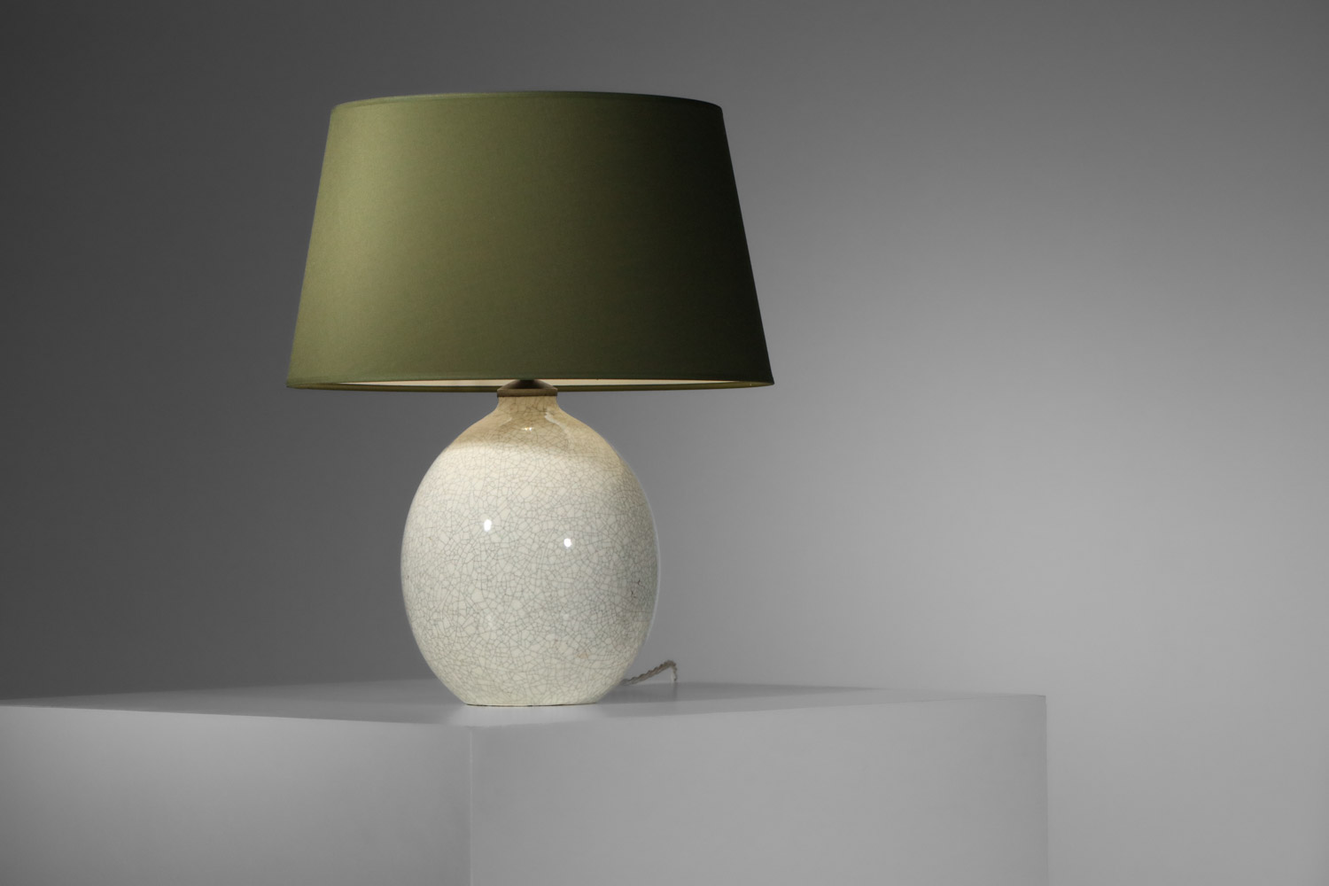 lampe de table boch en céramique craquelée années 40 style Jean Michel Franck - H639