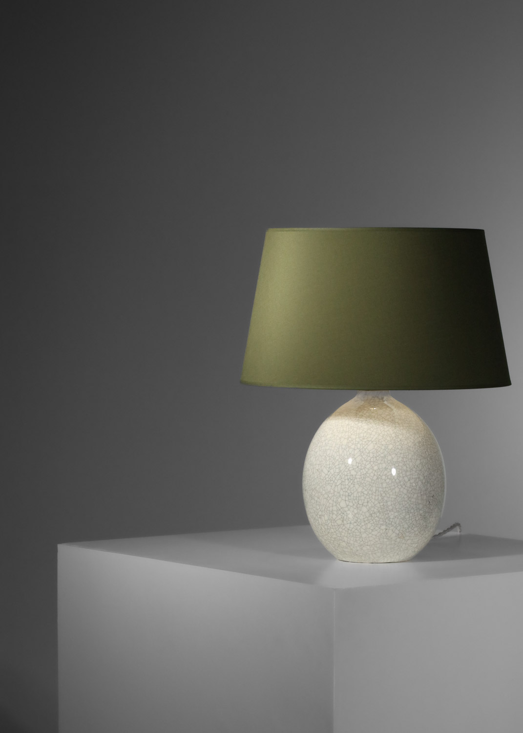 lampe de table boch en céramique craquelée années 40 style Jean Michel Franck - H639