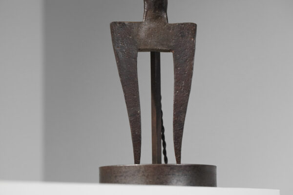 lampe de table en fer forgé travail populaire années 50 - H745